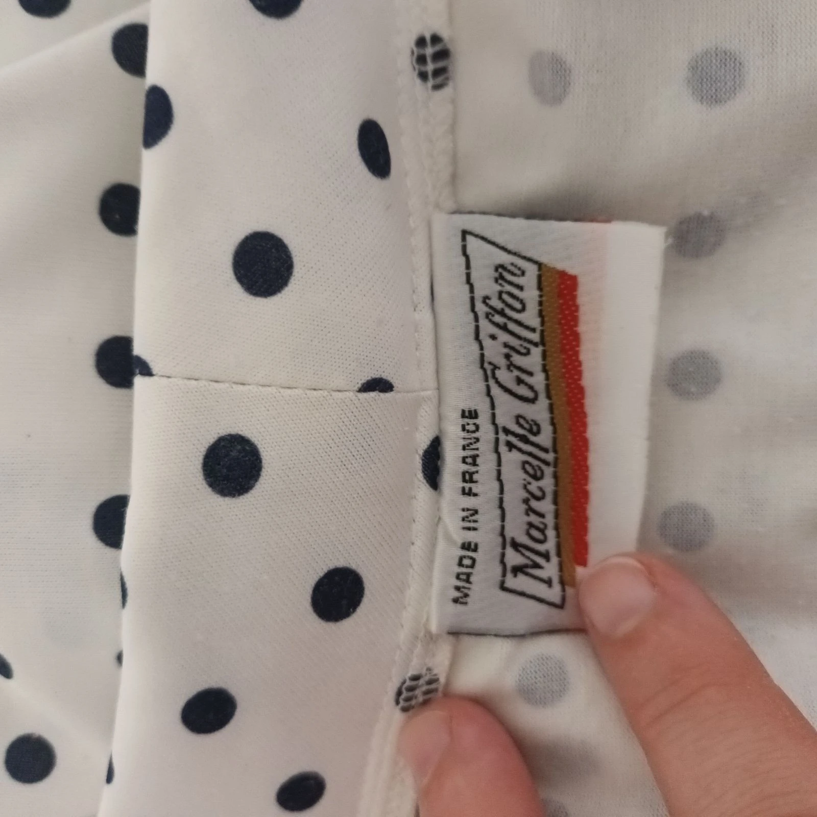 Chique vintage Marcel Griffon vest met stippen - Lavallière kraag / knoop maat 40 – photo 11